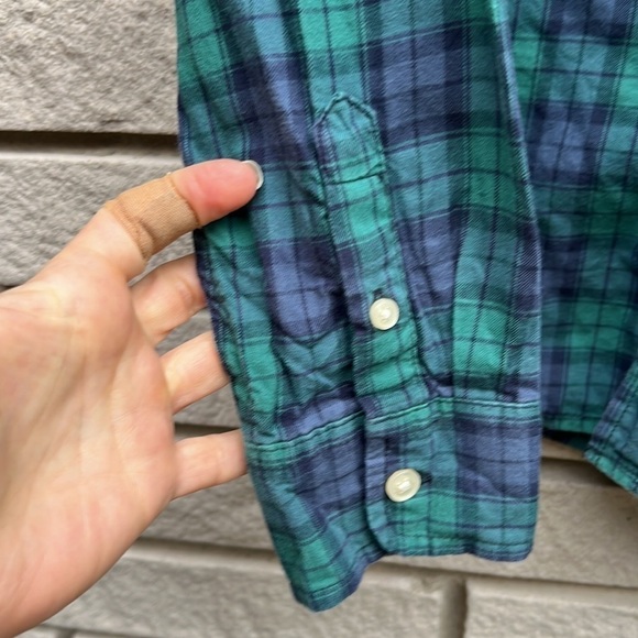 Boys Osh Kosh Plaid Button Down Blue/Green 14 - Picture 4 of 7